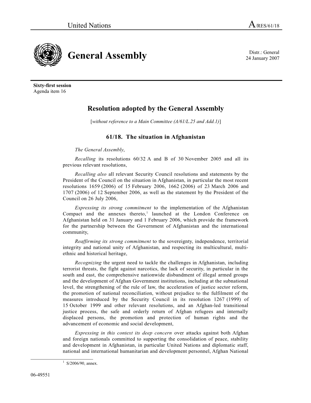 Resolution Adopted by the General Assembly s1
