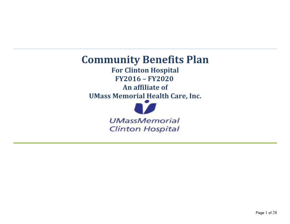Community Benefits Plan