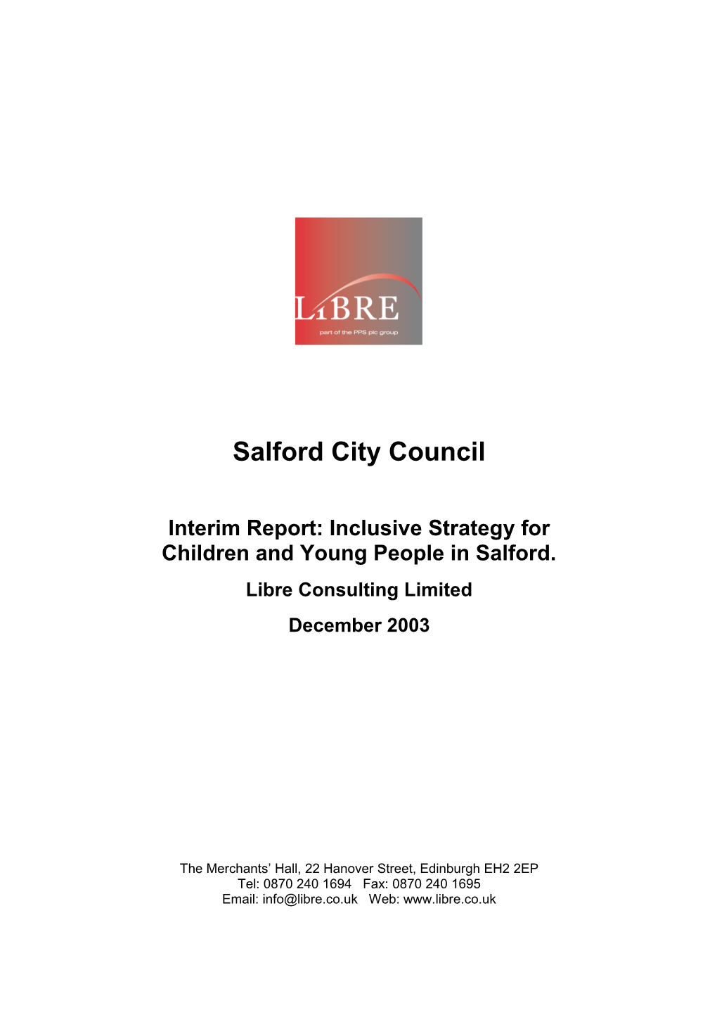 Salford City Council: Strategy for Youth in Salford