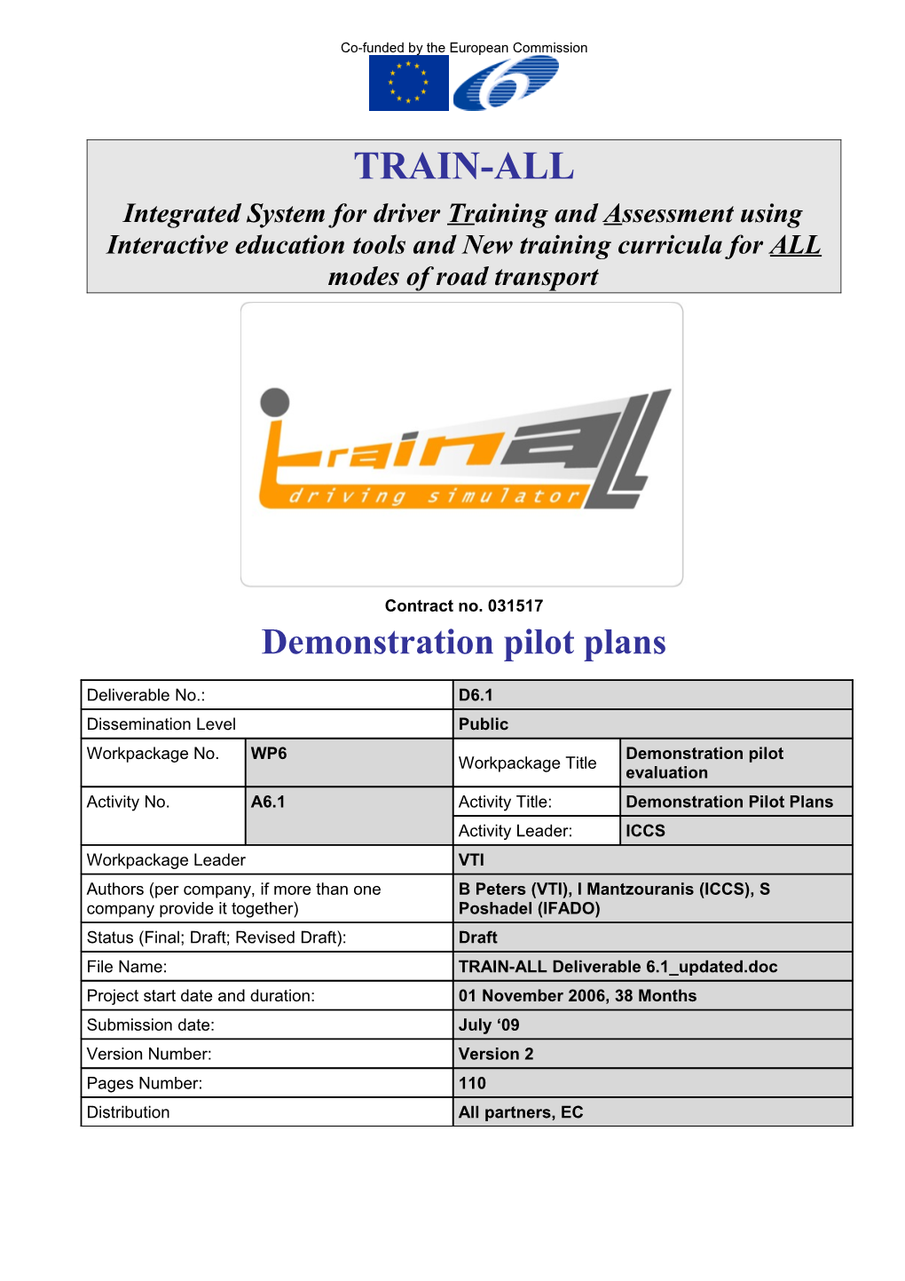 TRAIN-ALL Internal Report Contract No 031517