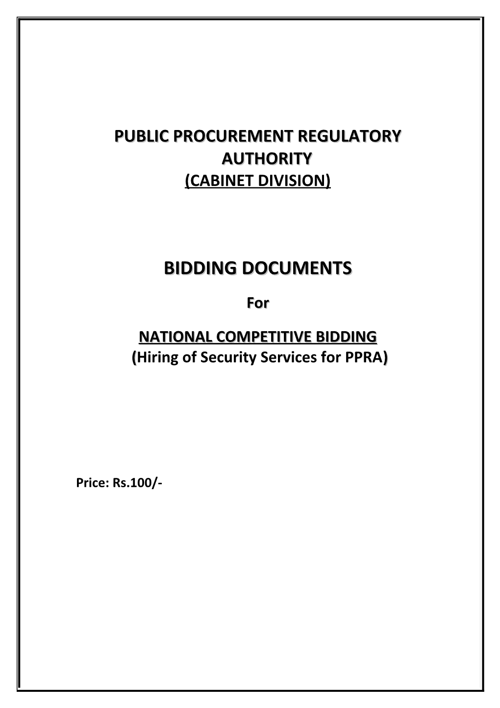 Public Procurement Regulatory Authority