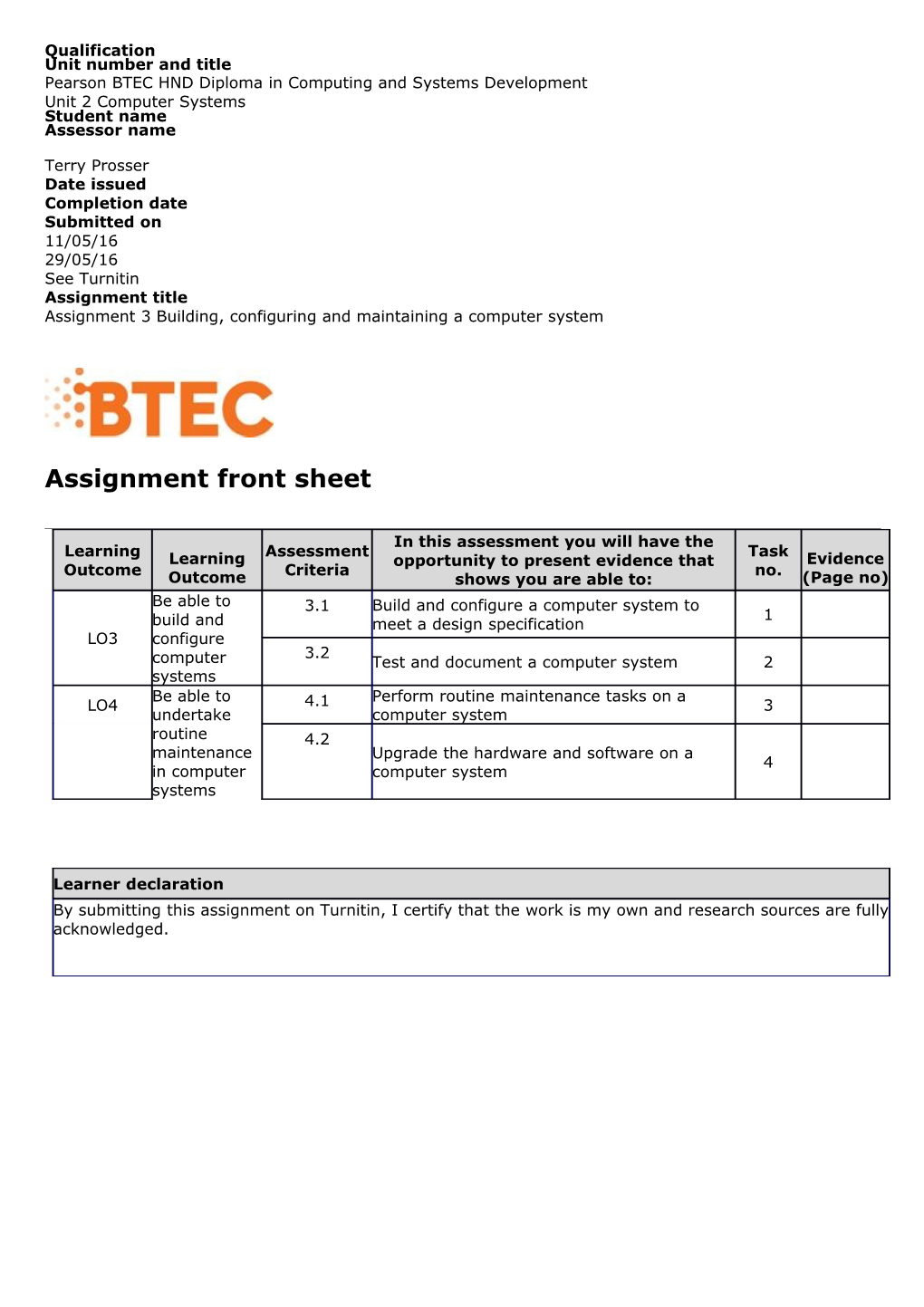 Sample Assignment Template s1