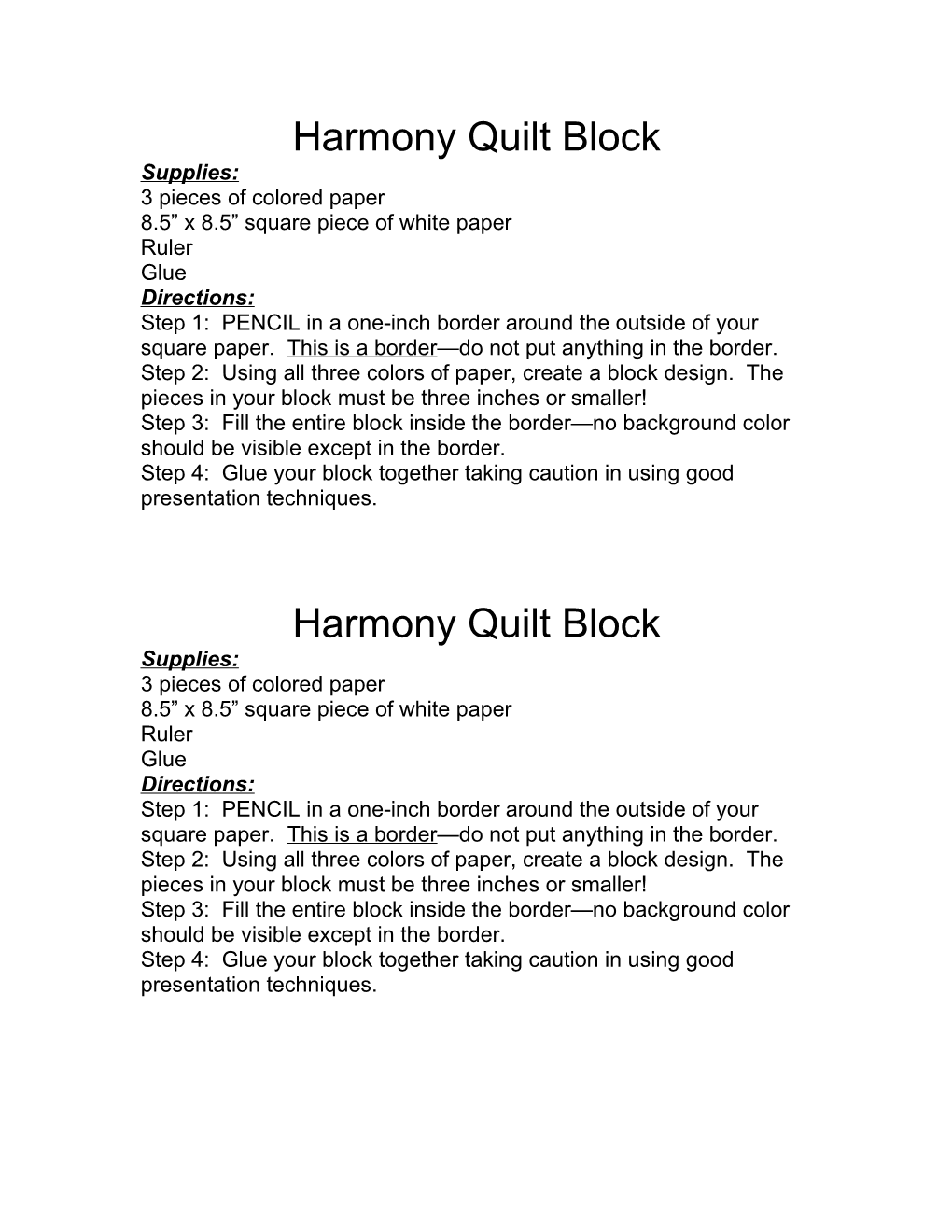 Harmony Quilt Block
