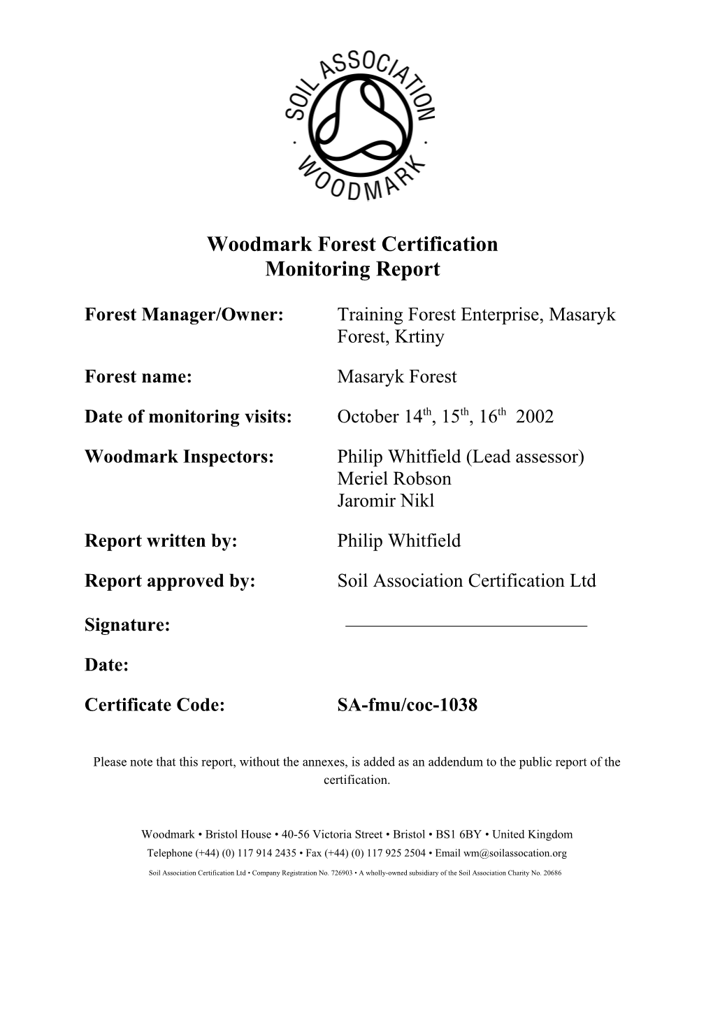 Woodmark Forest Certification