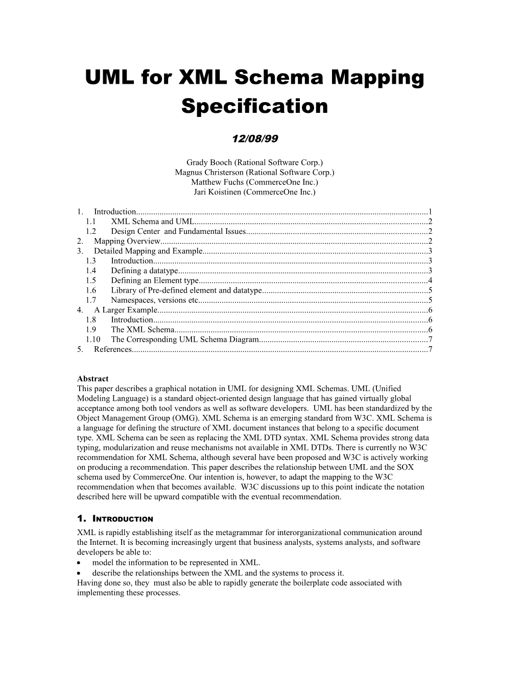 UML for XML Schema