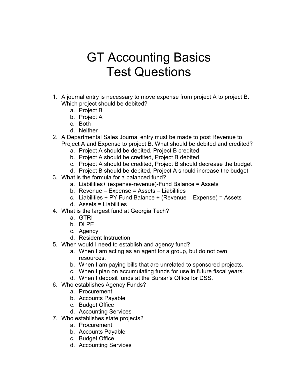 GT Accounting Basics
