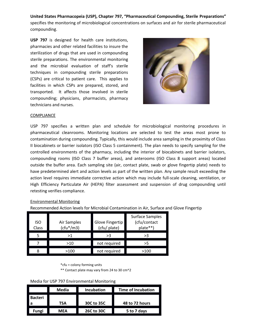 United States Pharmacopeia (USP), Chapter 797, Pharmaceutical Compounding, Sterile Preparations