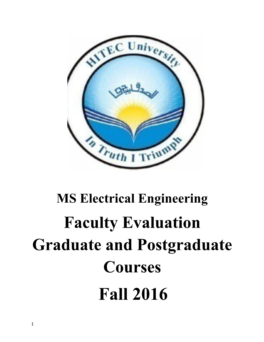 Faculty Evaluation Graduate and Postgraduate Courses