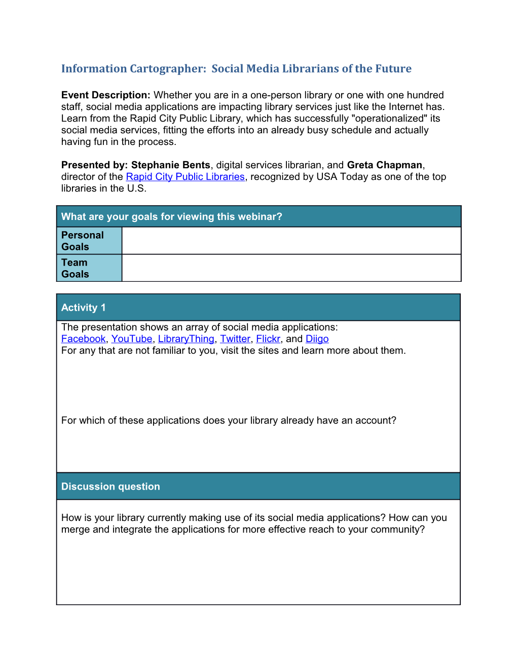 Information Cartographer: Social Media Librarians of the Future