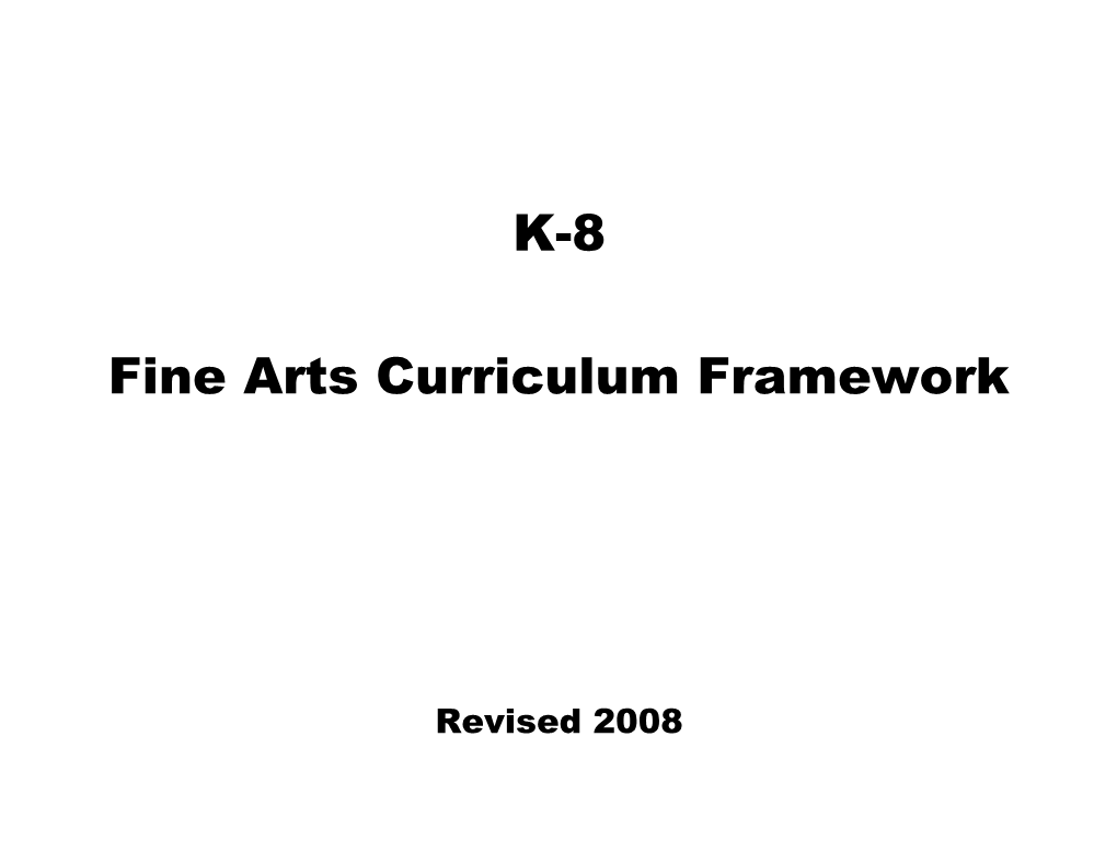 Fine Arts Curriculum Framework