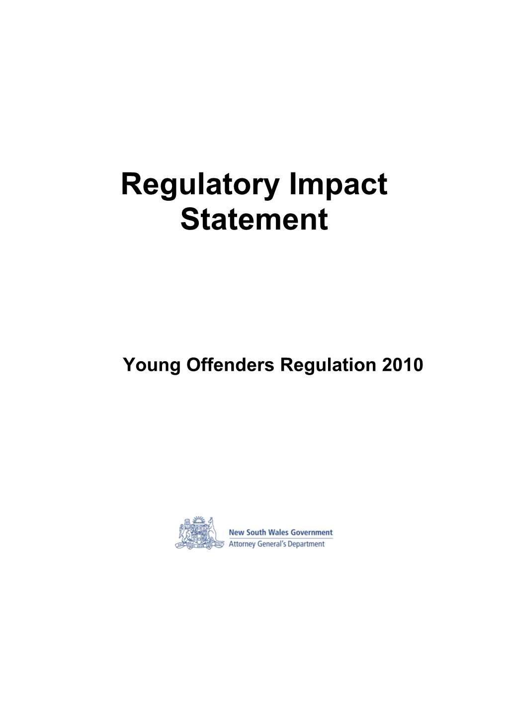 Regulatory Impact Statement s1