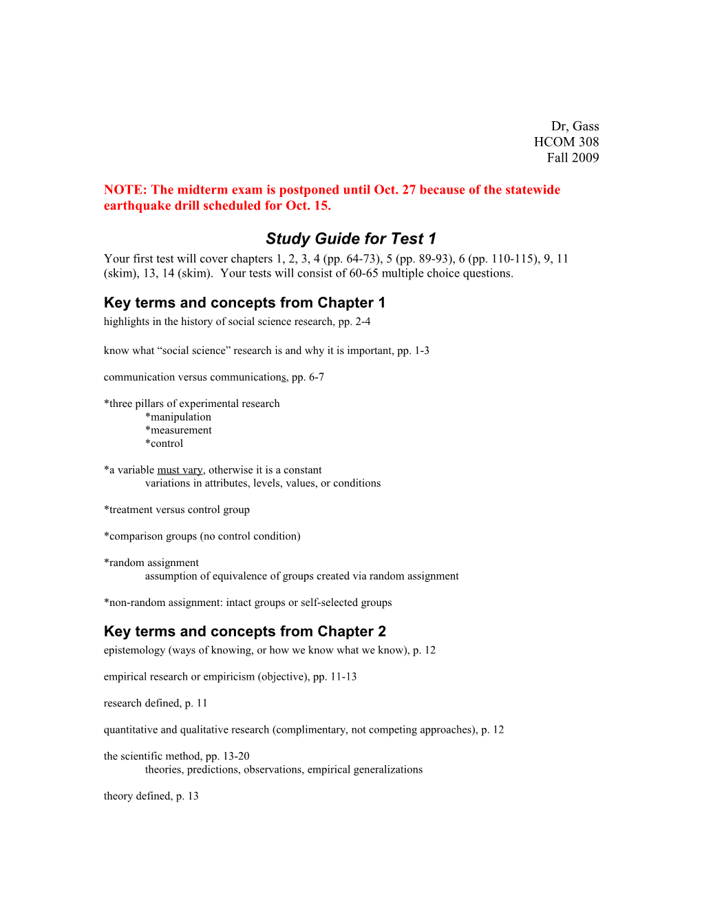 Midterm Study Guide s1
