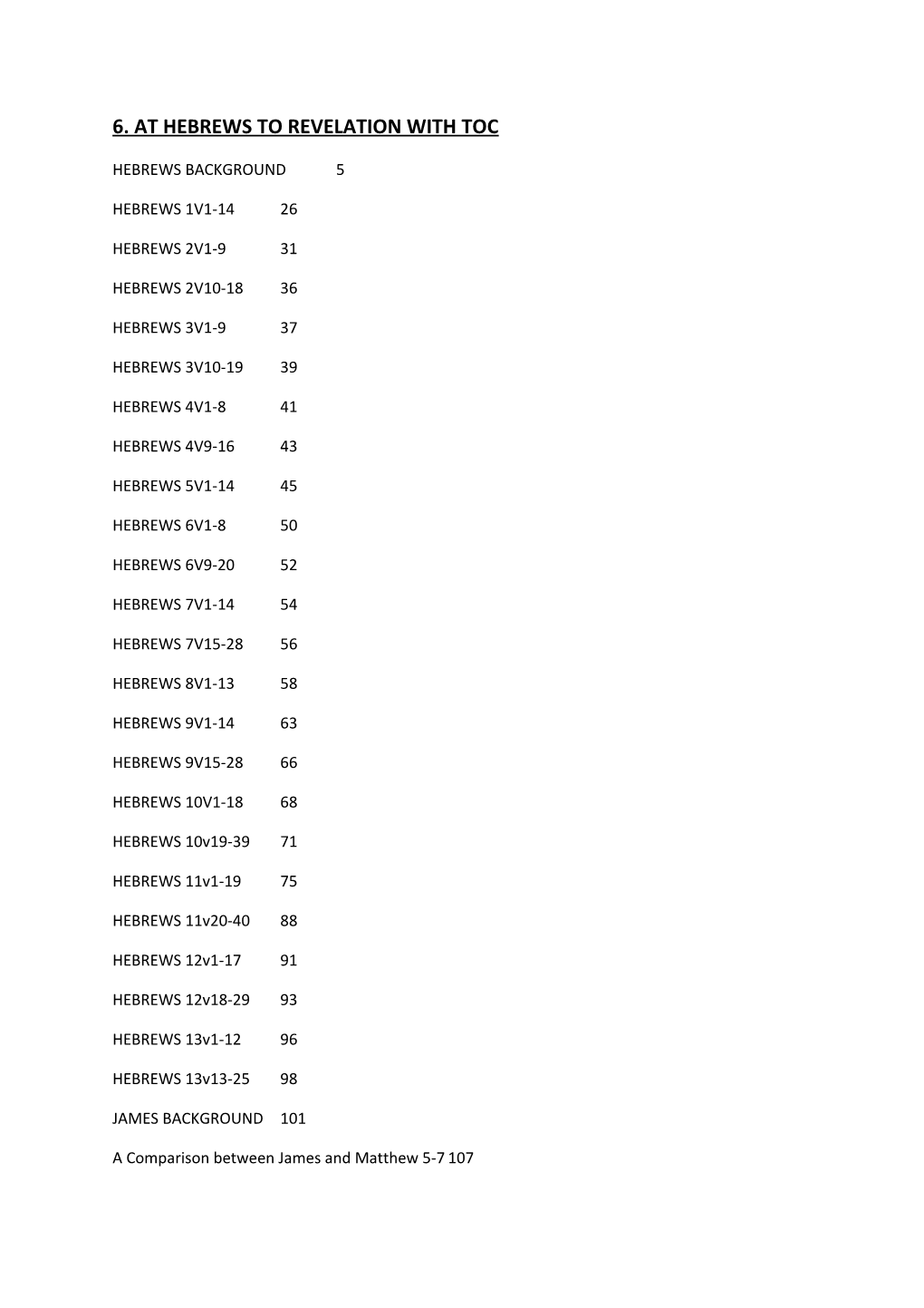 6. at Hebrews to Revelation with Toc