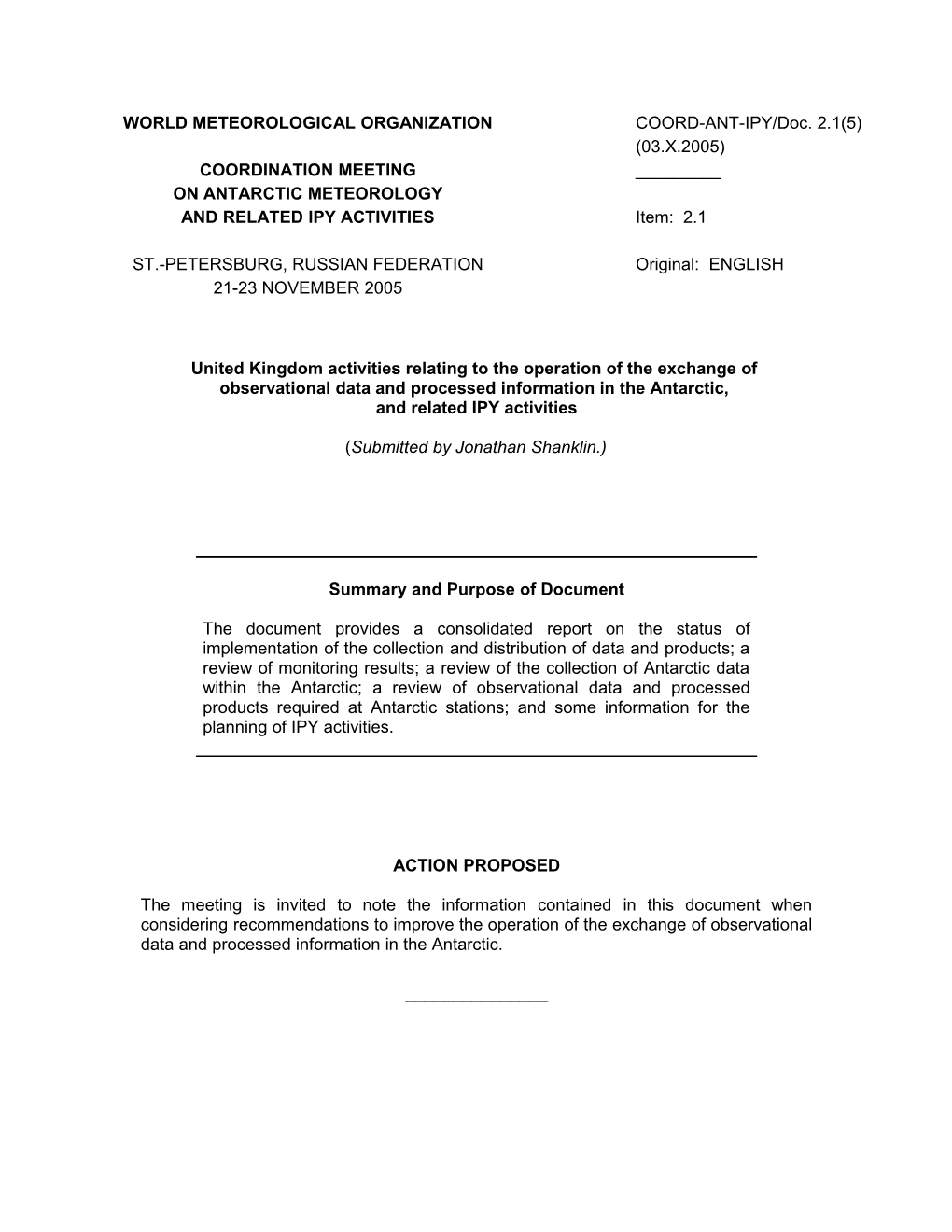 United Kingdom Activities Relating to the Operation of the Exchange Of