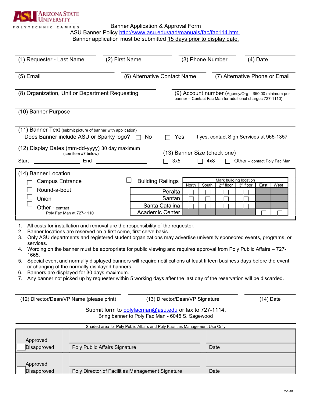 Banner Application & Approval Form