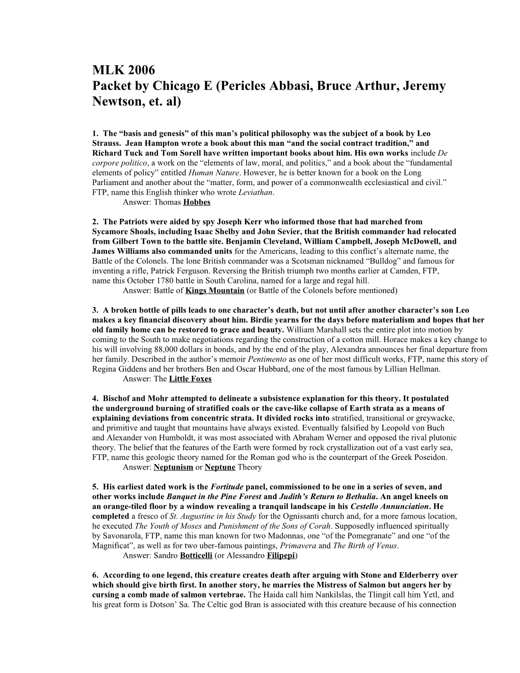 Packet by Chicago E (Pericles Abbasi, Bruce Arthur, Jeremy Newtson, Et. Al)