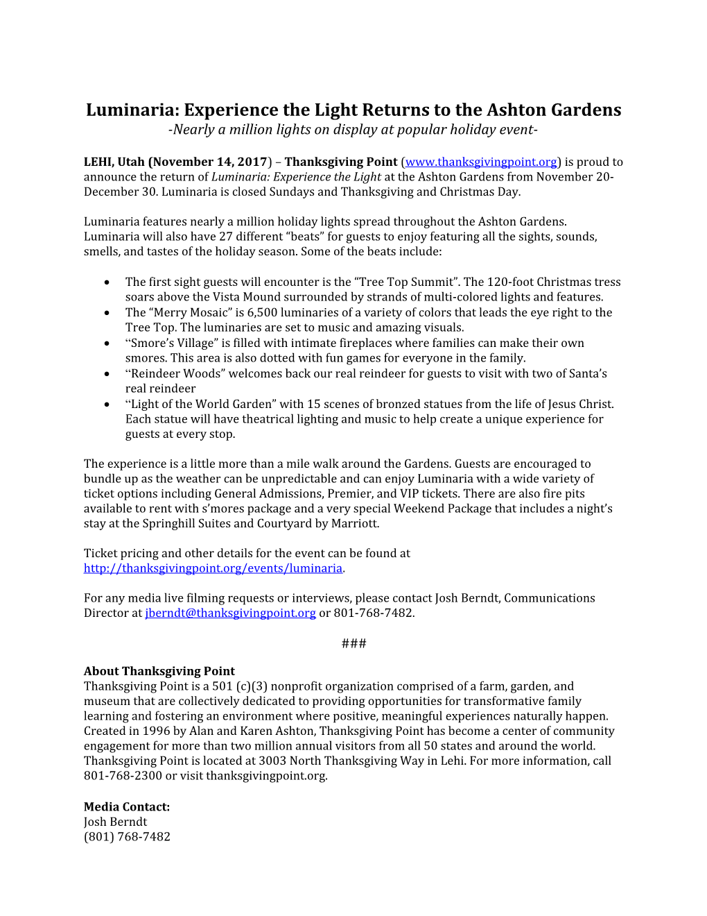 Luminaria: Experience the Light Returns to the Ashton Gardens