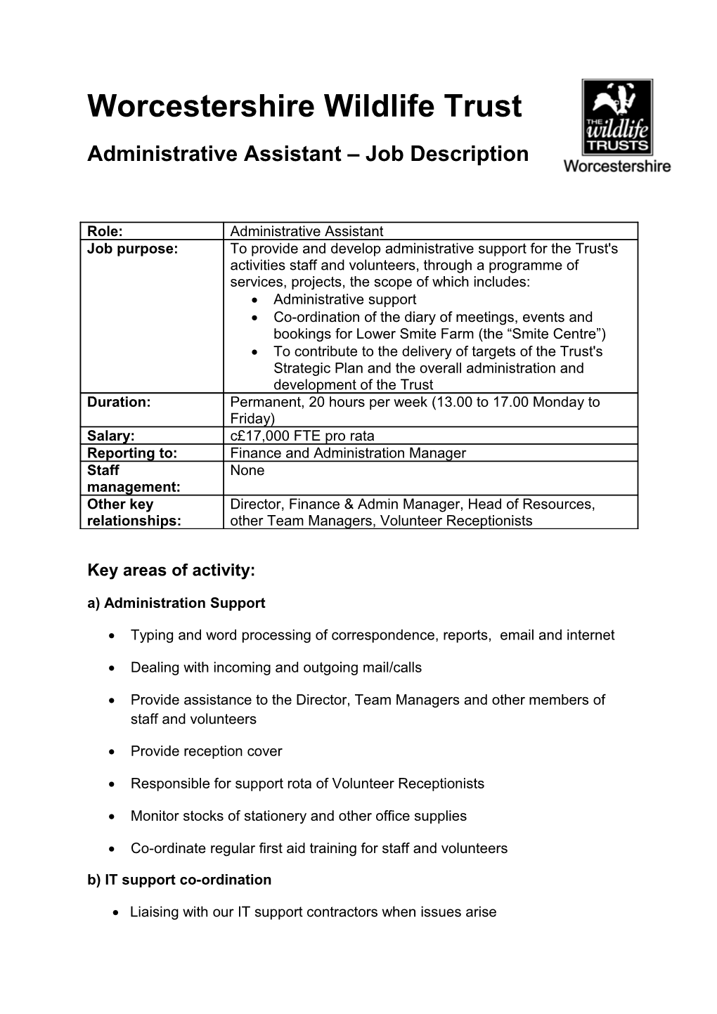 Administrative Assistant Job Description s1