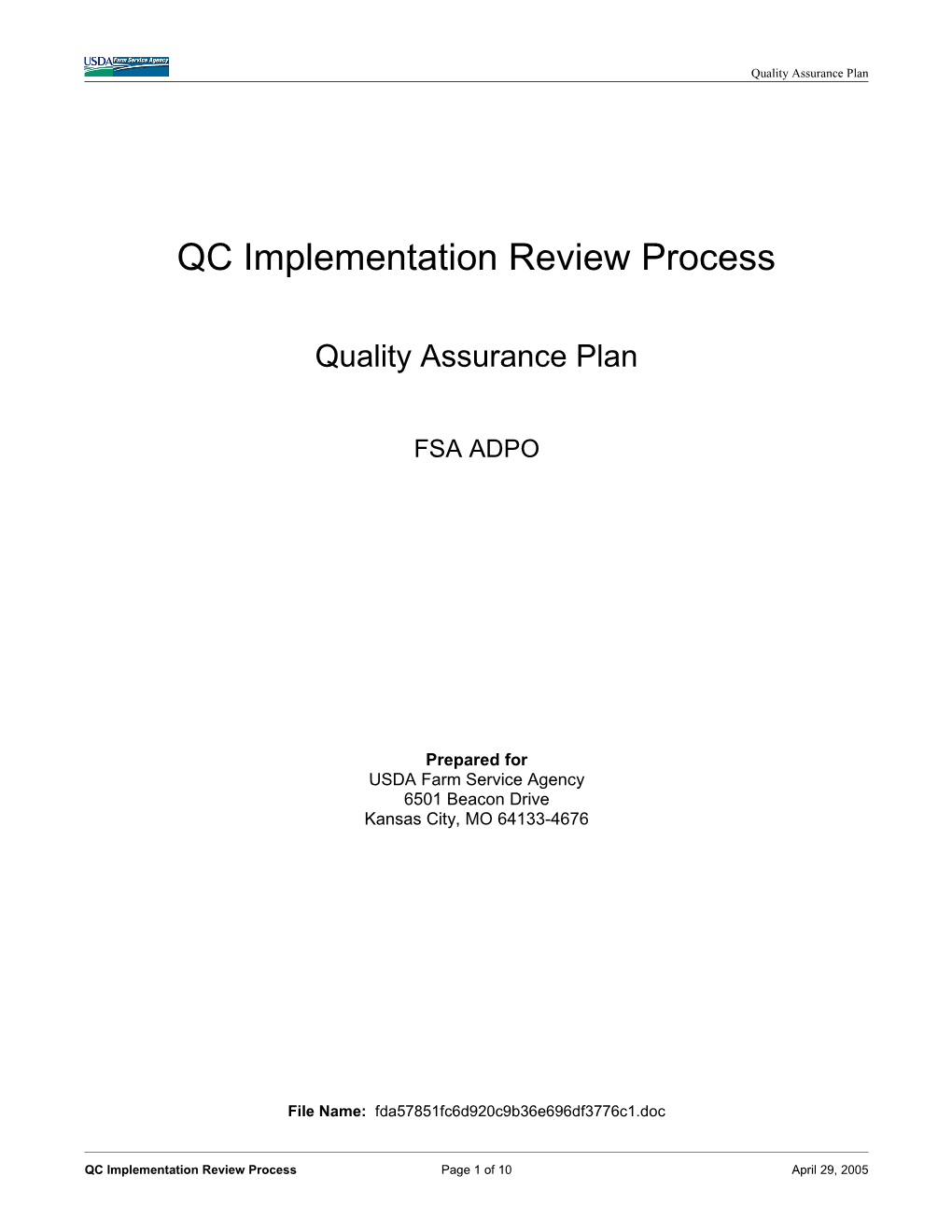 QC Implementation Review Process