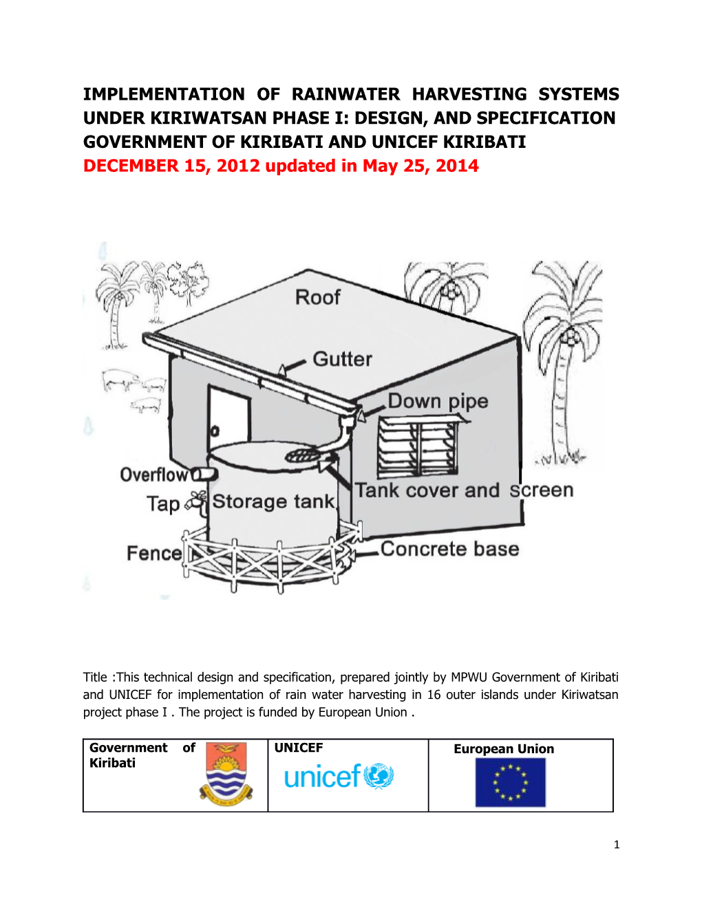 Implementation of Rainwater Harvesting Systems Under Kiriwatsan Phase I: Design, And