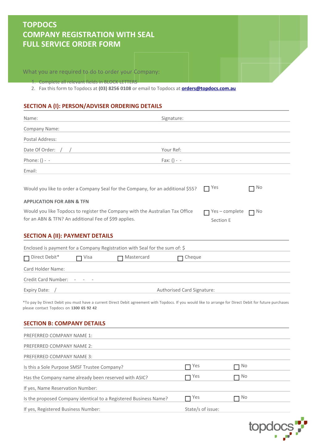 Company Registration with Seal