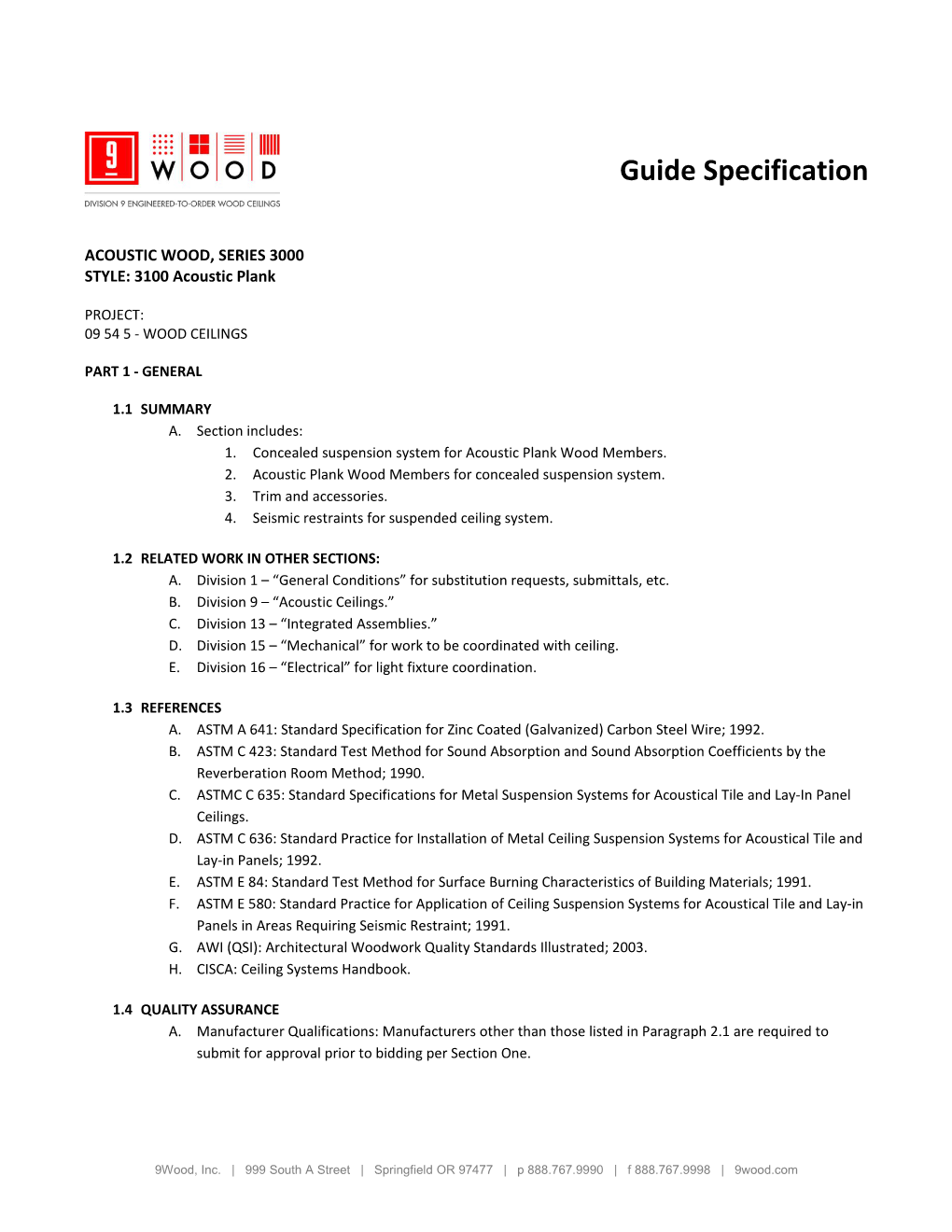 Guide Specification