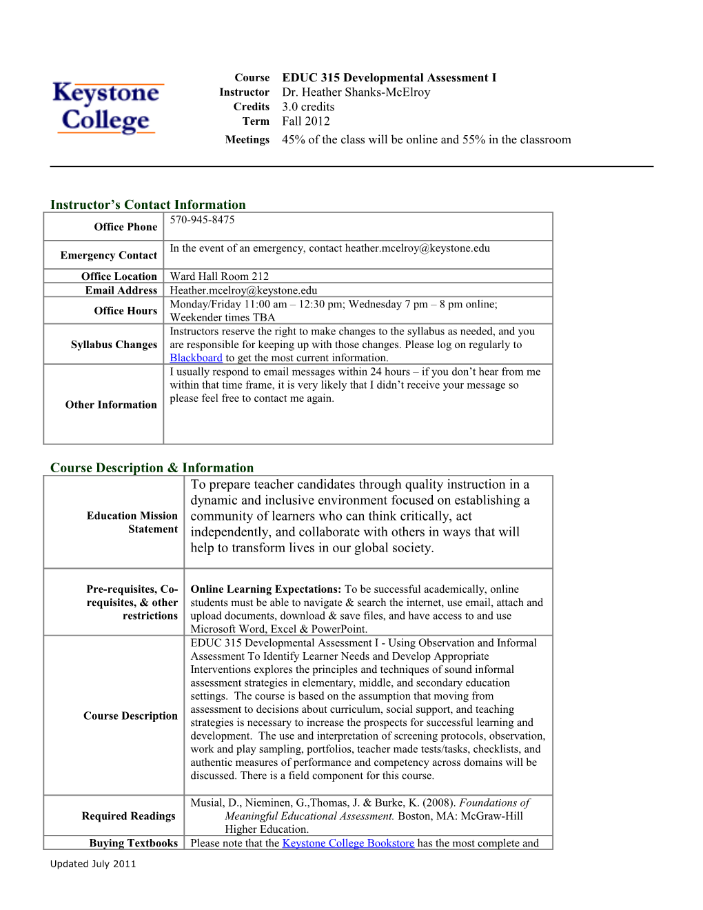 Syllabus Template - Online Learning s1