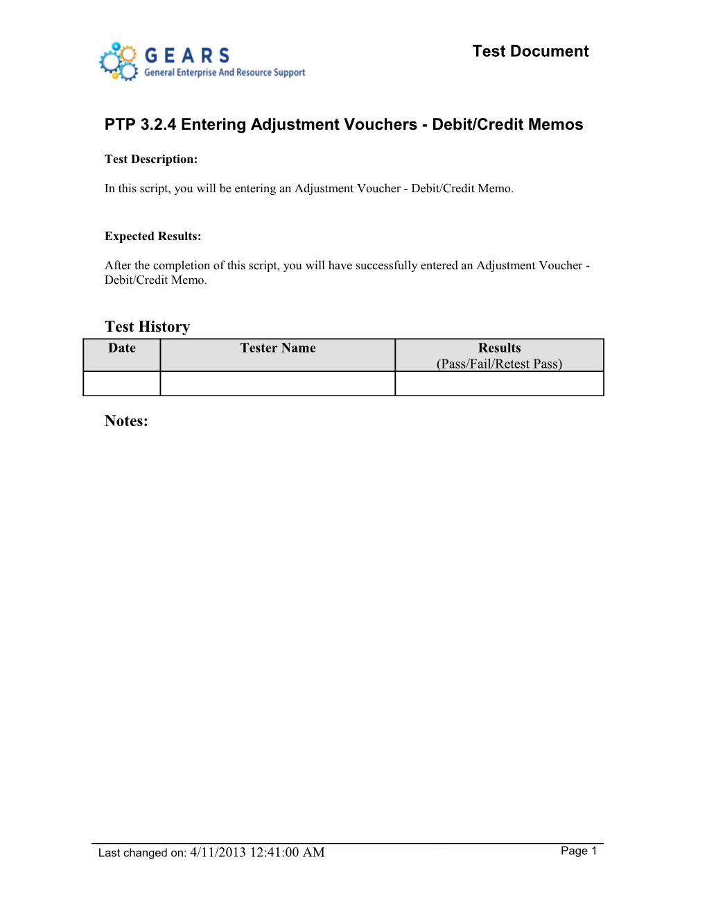 PTP 3.2.4 Entering Adjustment Vouchers - Debit/Credit Memos