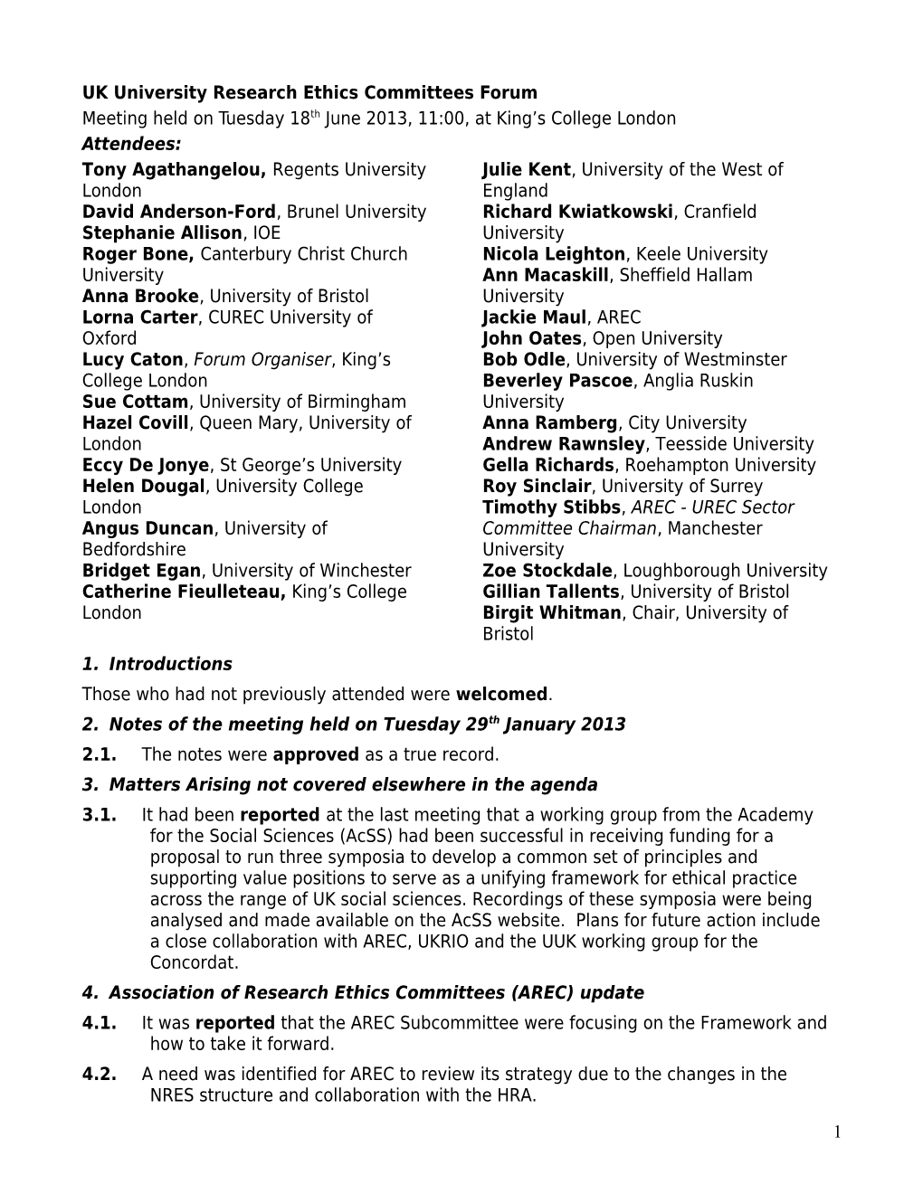 University Research Ethics Committees Working Group s1
