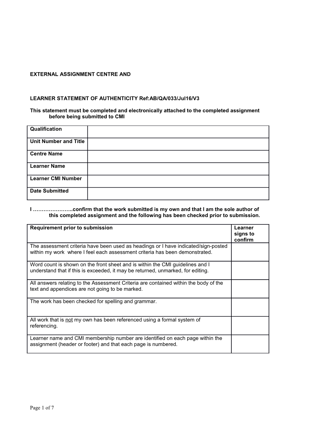 Level 3 Certificate in Management