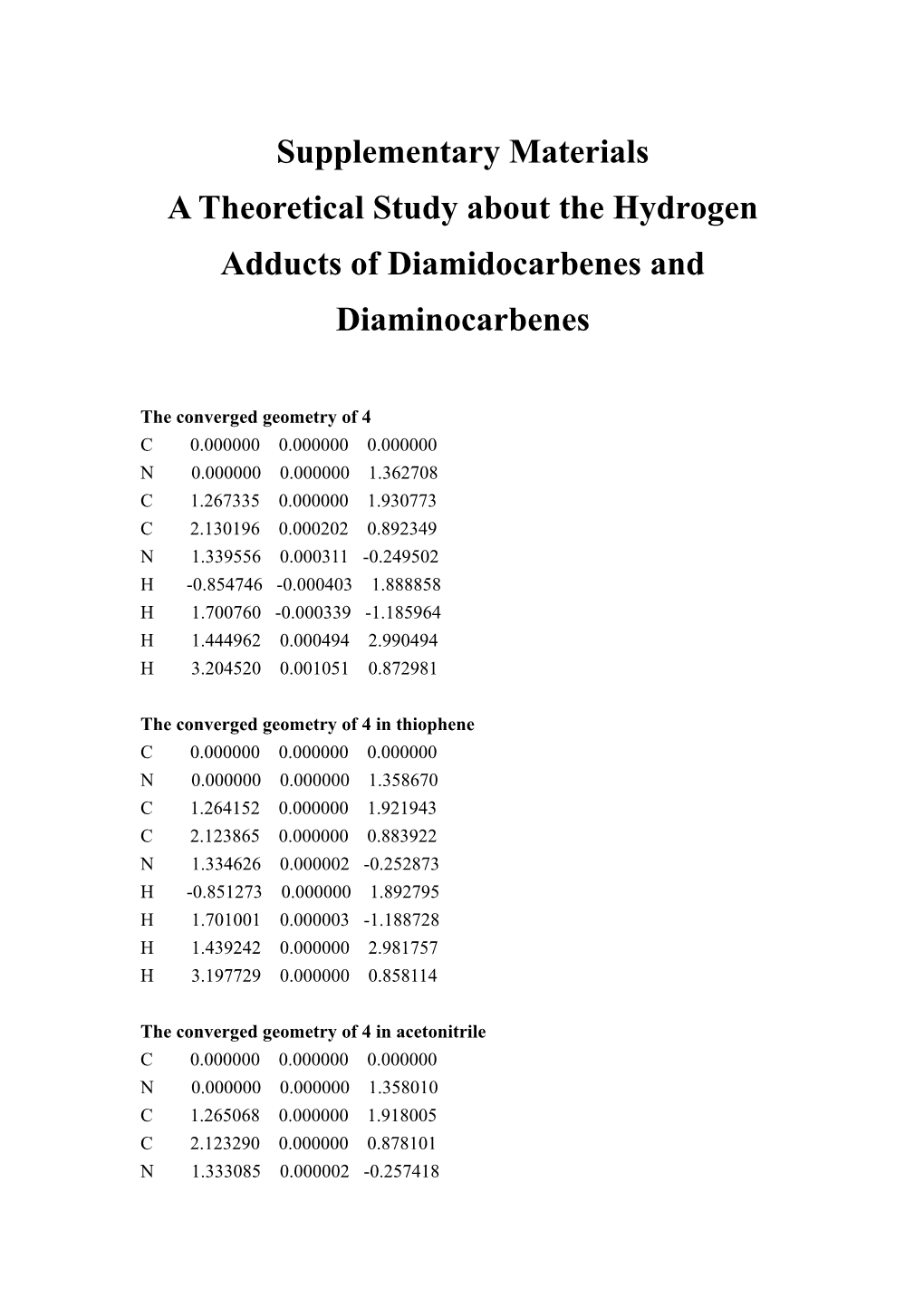 A Theoretical Study About the Hydrogen Adducts of Diamidocarbenes and Diaminocarbenes