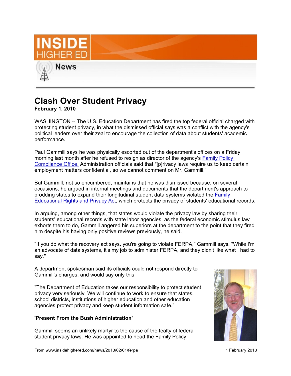 Clash Over Student Privacy