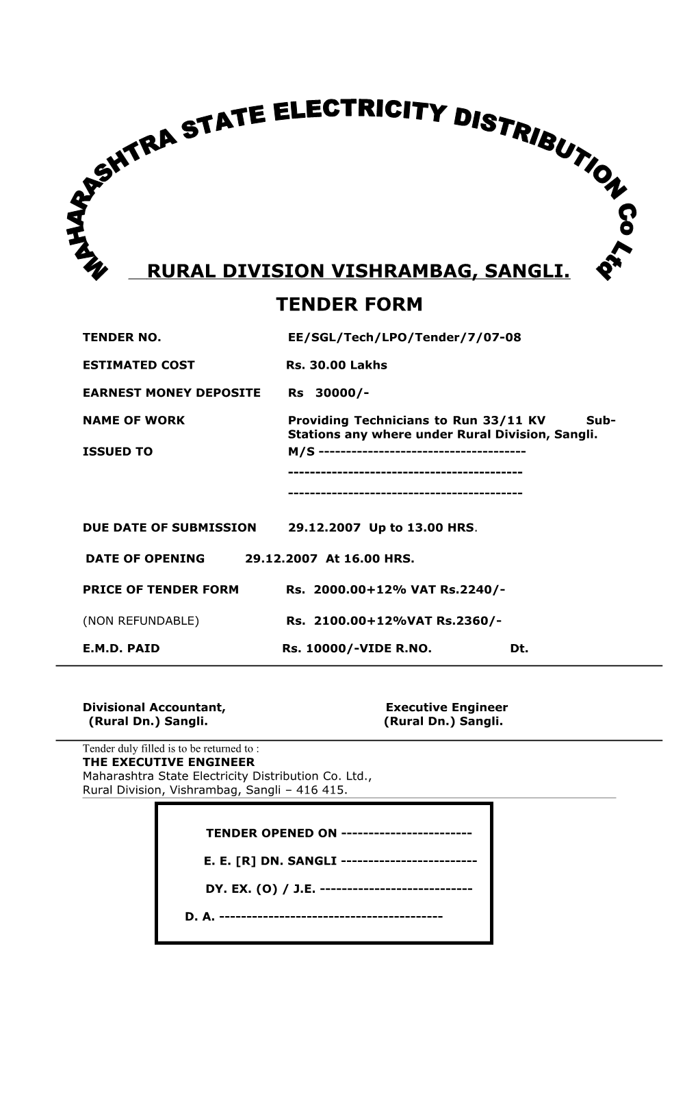 Rural Division Vishrambag, Sangli