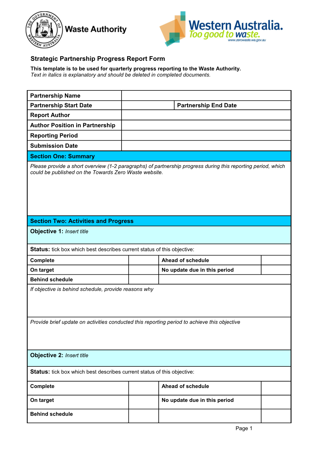 Progress Report Template Full