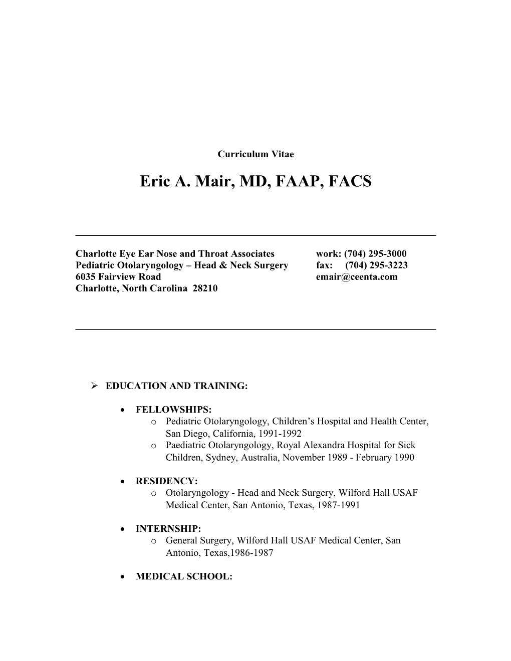 Eric A. Mair, MD, FAAP, FACS