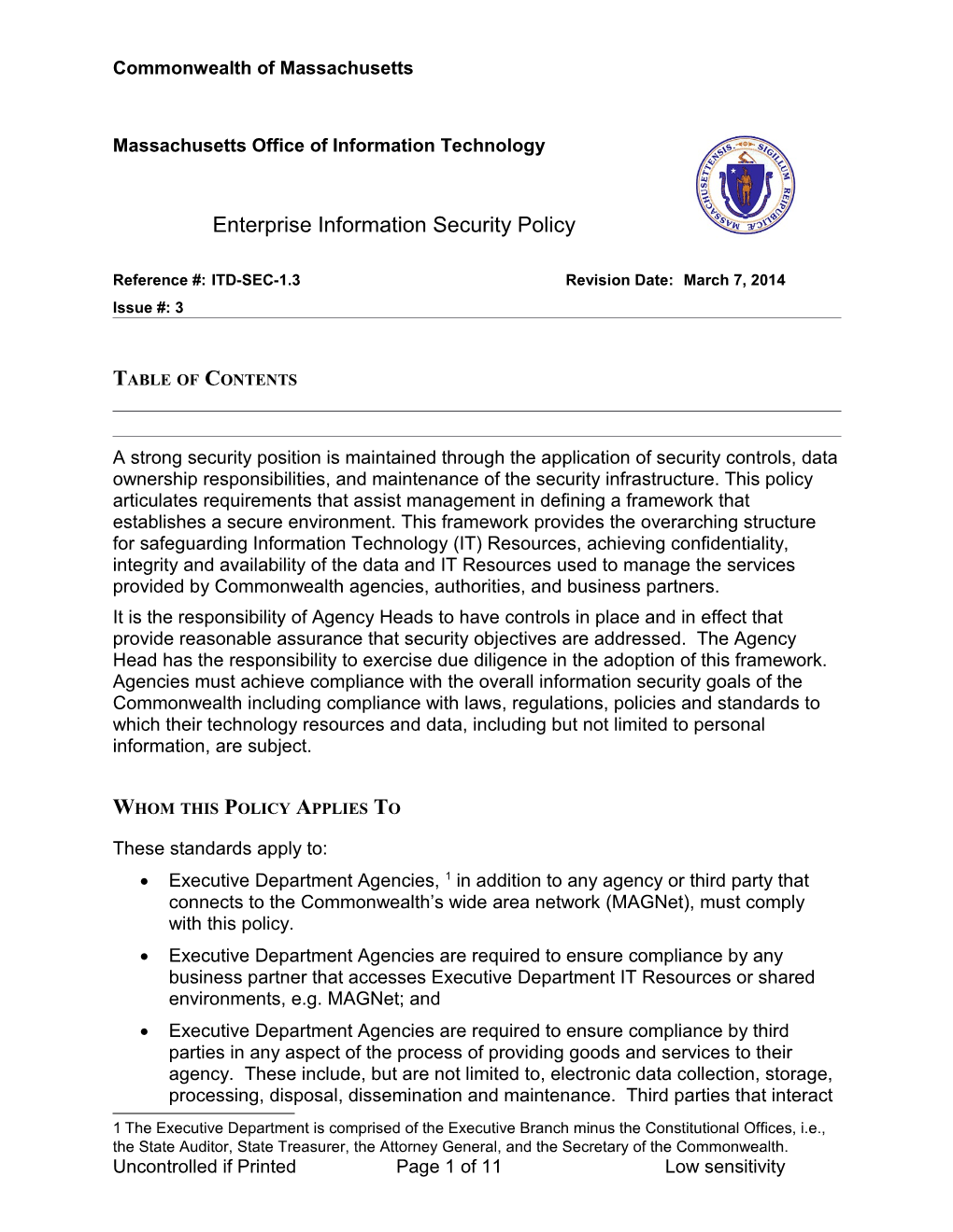 Enterprise Information Security Policy