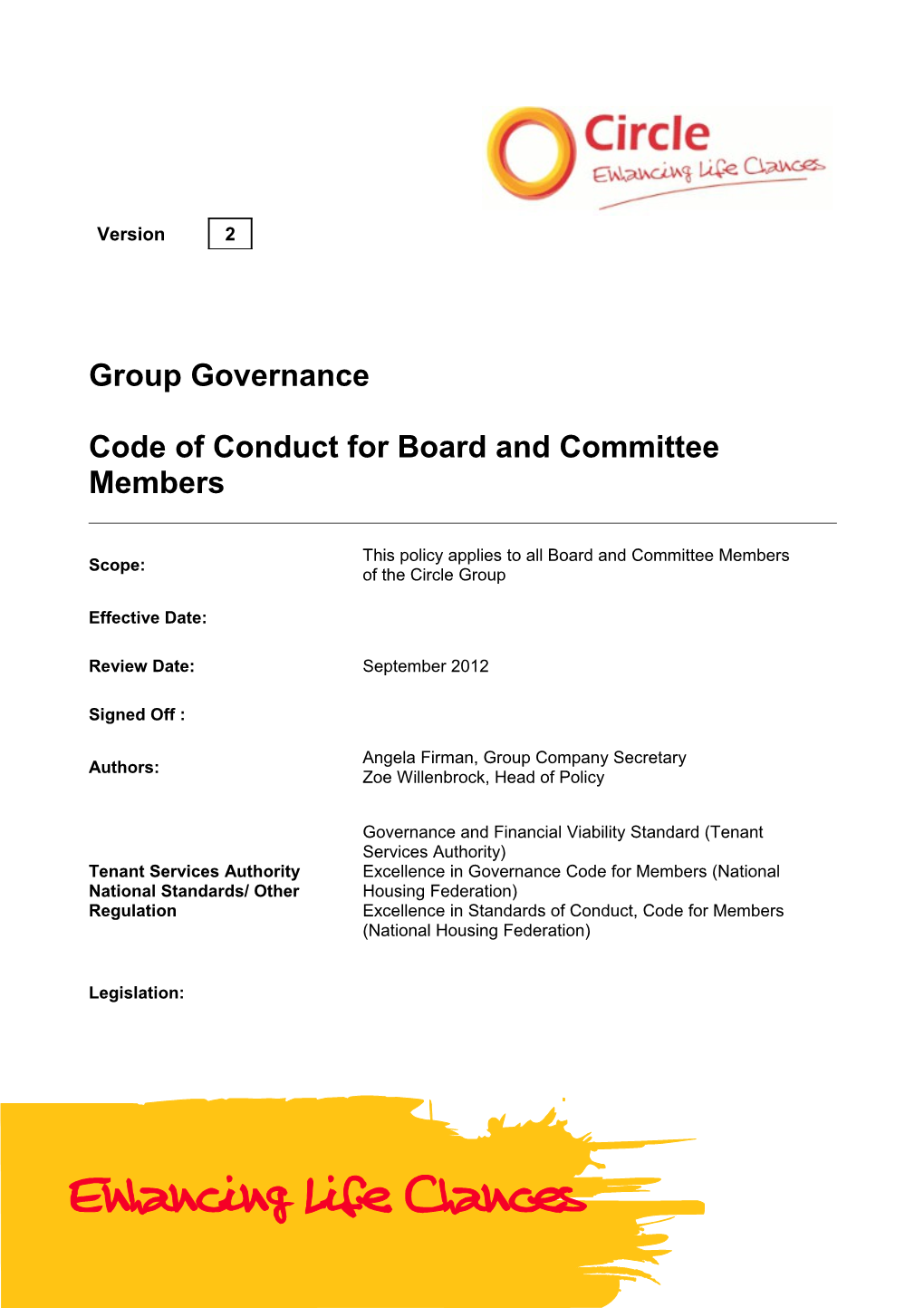 Code of Conduct for Board and Committee Members