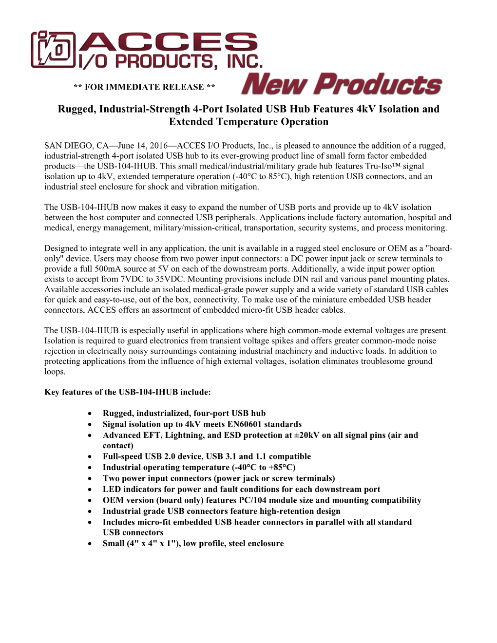 USB-3.5-Hub Press Release