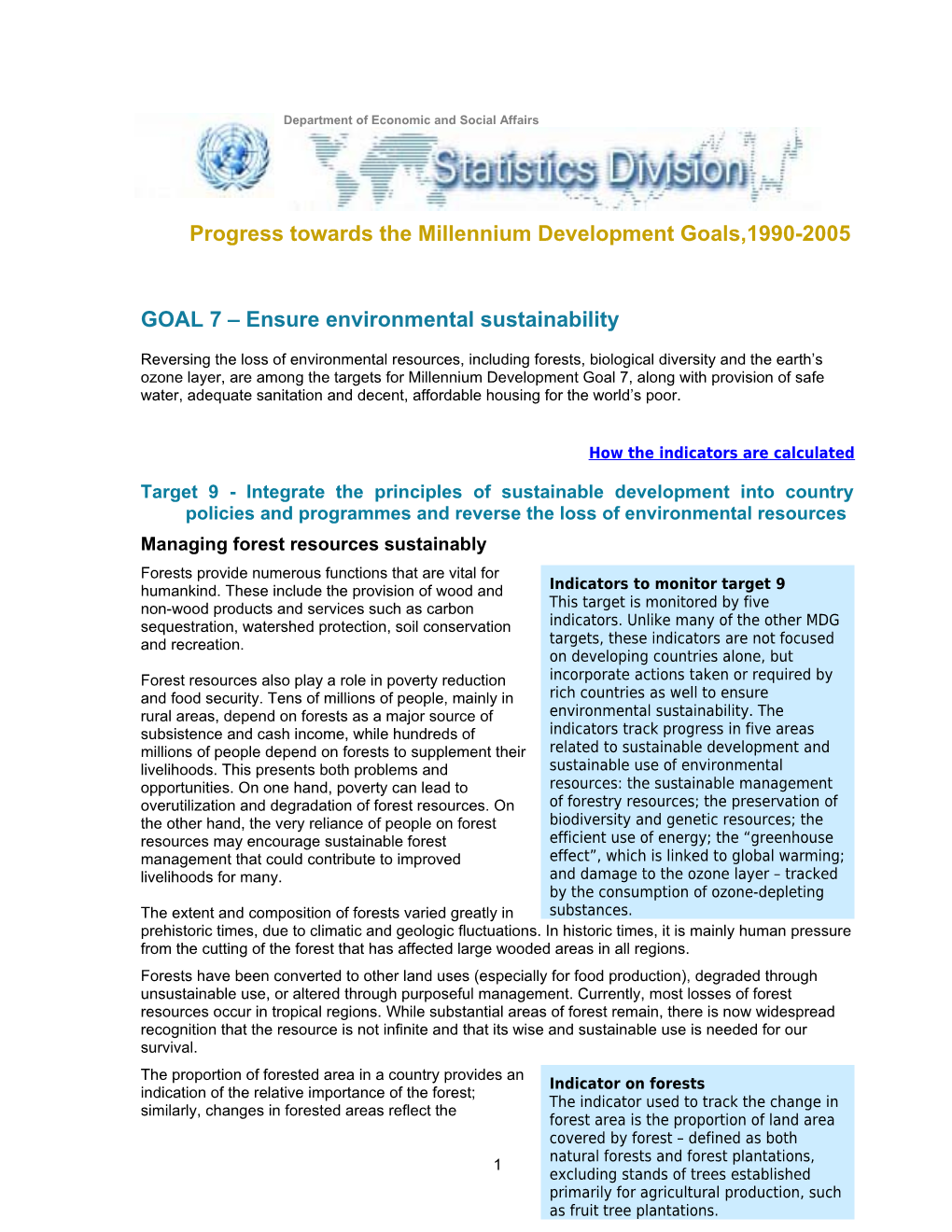 GOAL 7 Ensure Environmental Sustainability