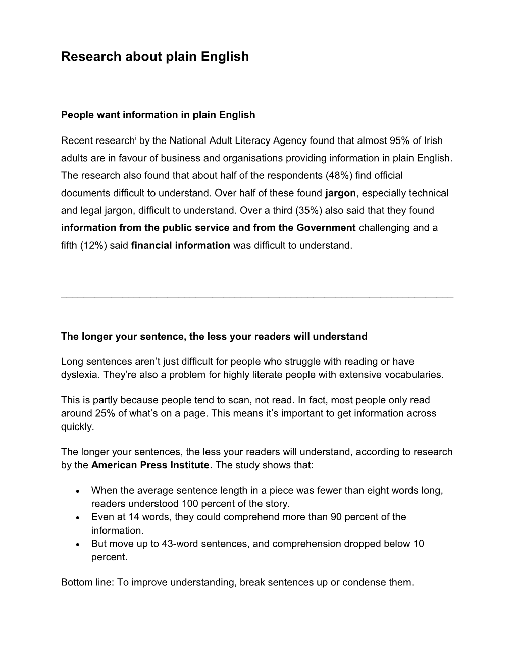 Research About Plain English