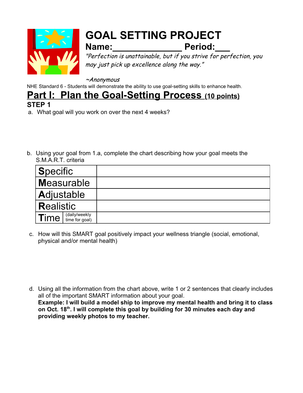 Goal Setting Contract