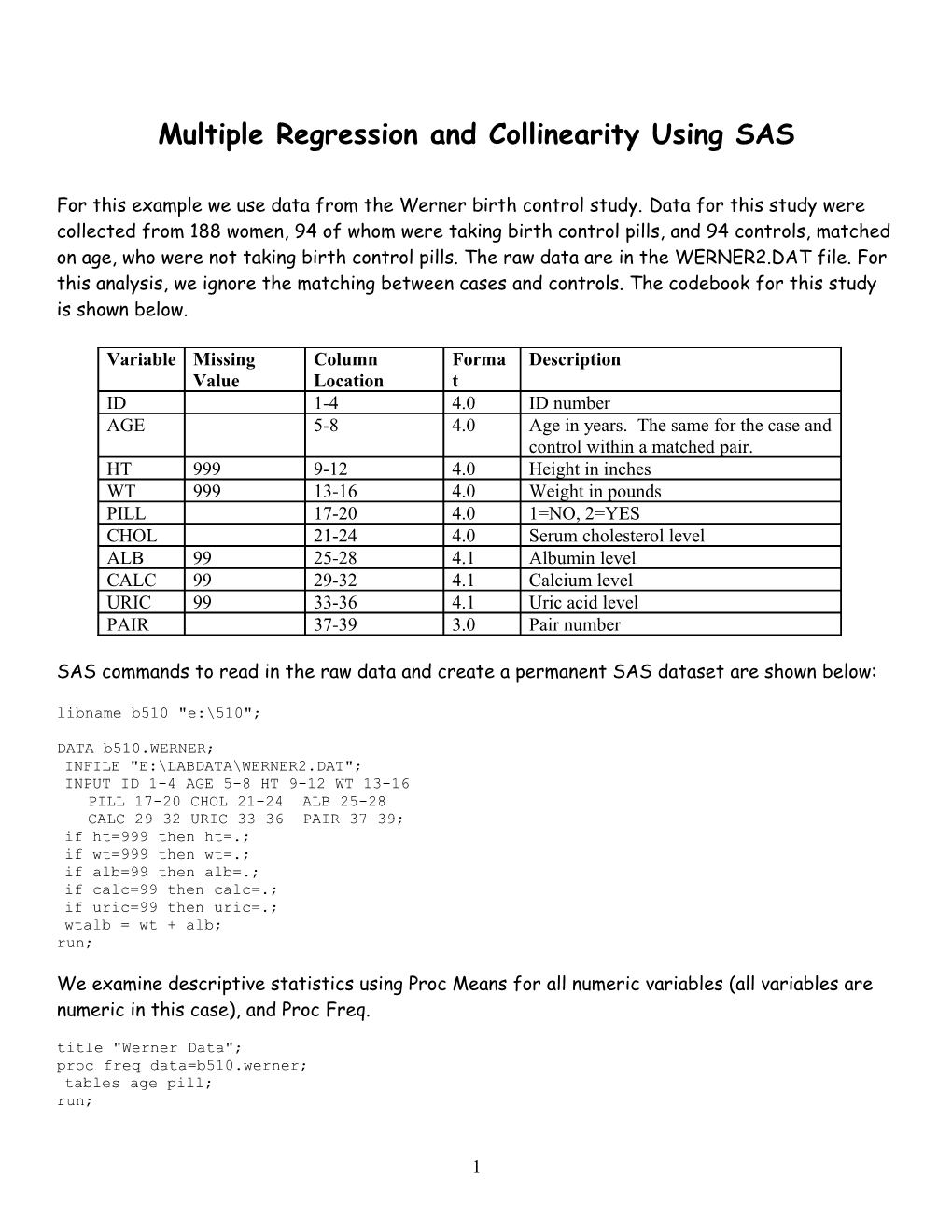 Multiple Regression and Collinearity