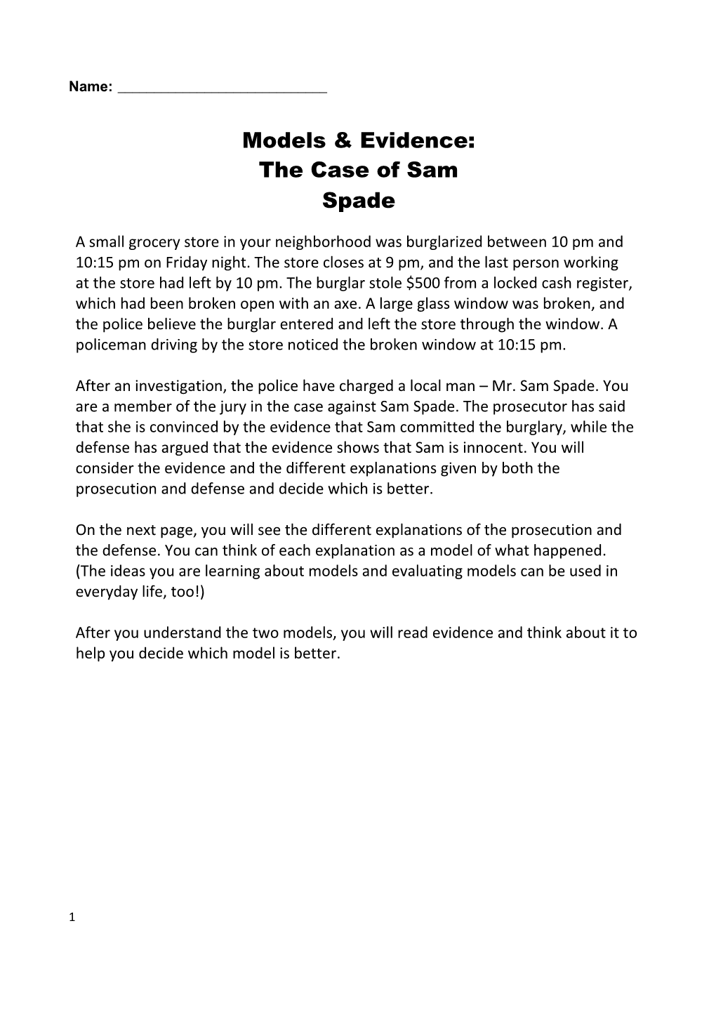 The Case of Sam Spade