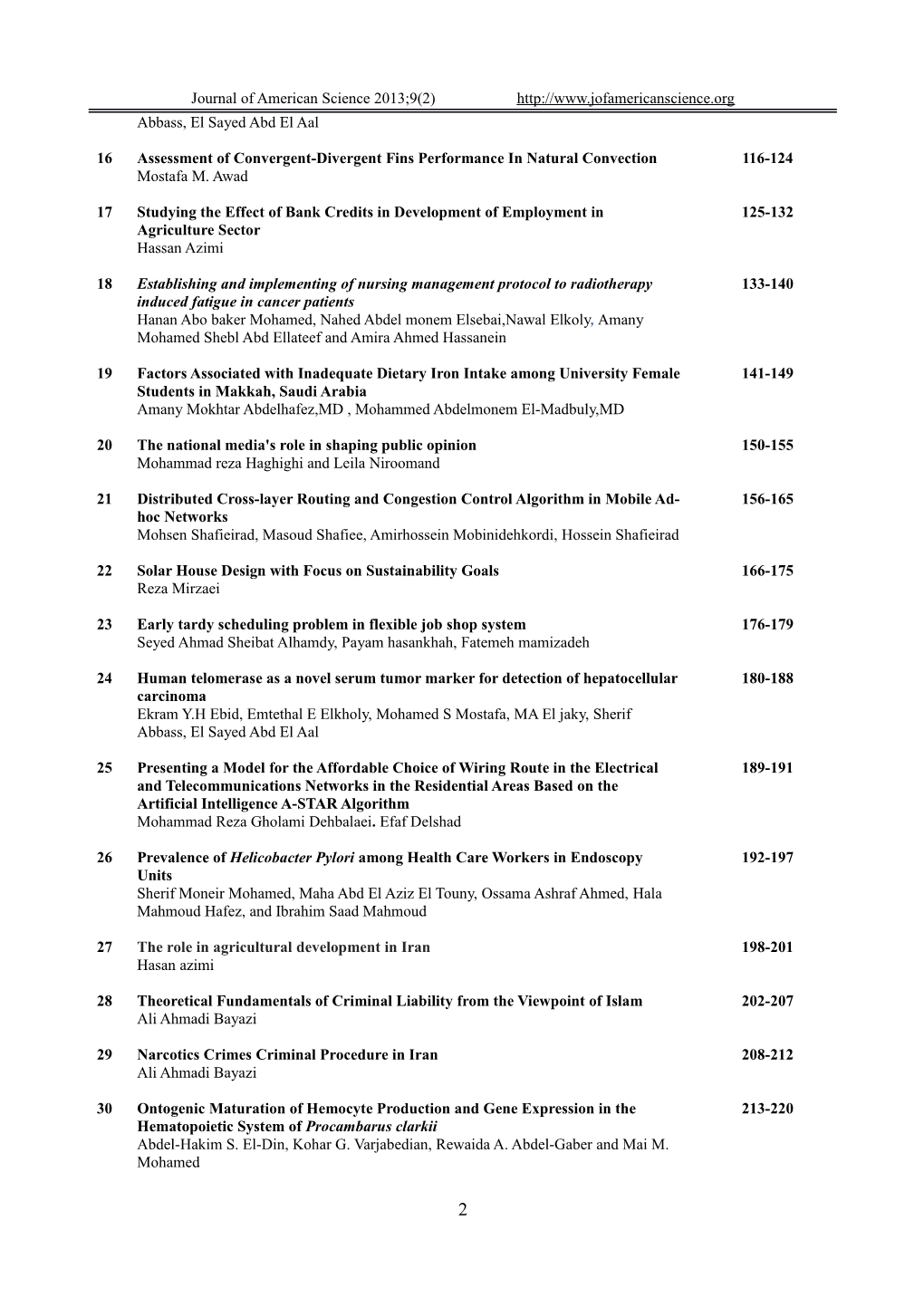 Journal of American Science 2013;9(2)
