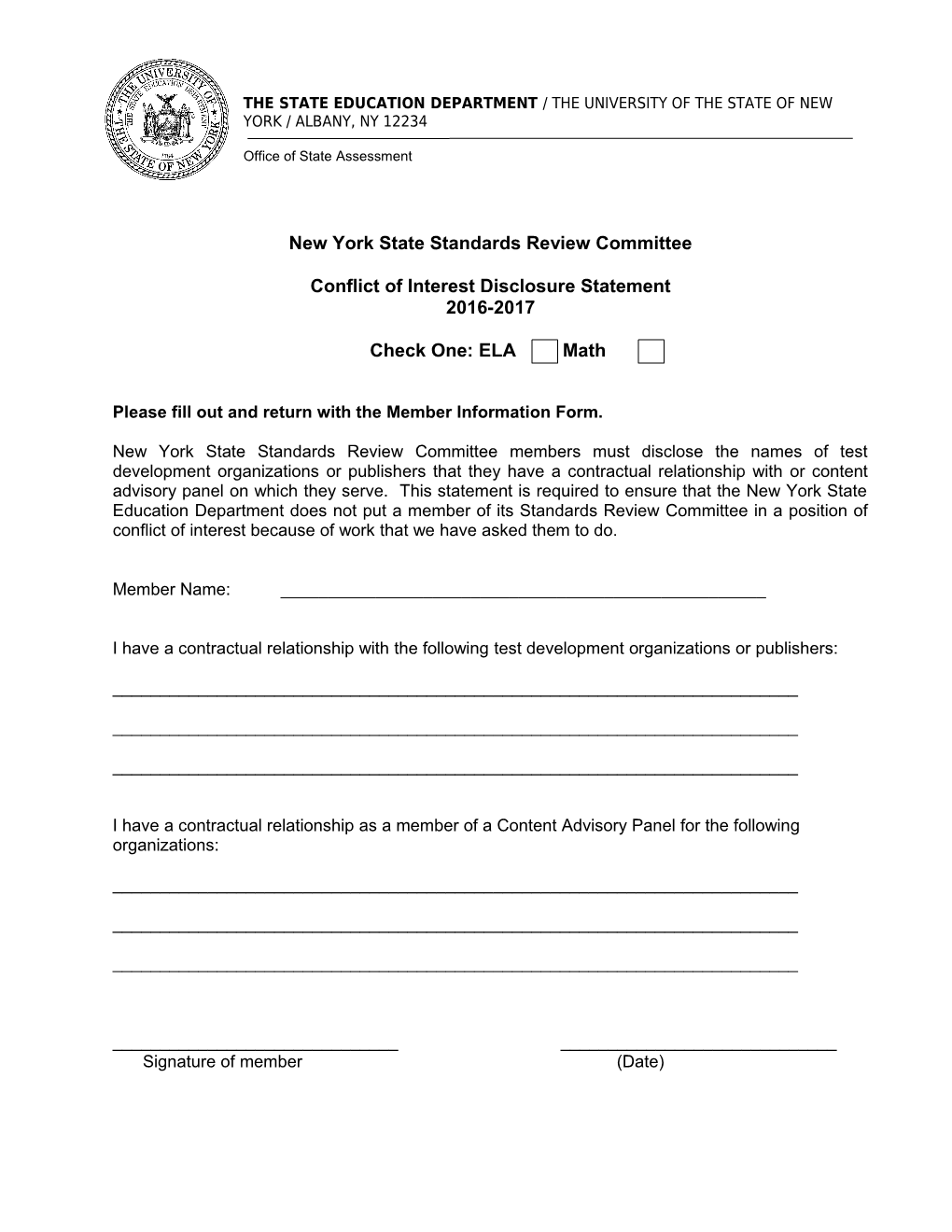 New York State Technical Advisory Group