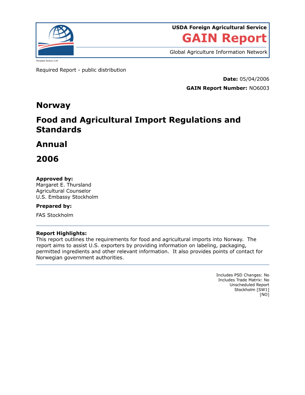 Food and Agricultural Import Regulations and Standards s10