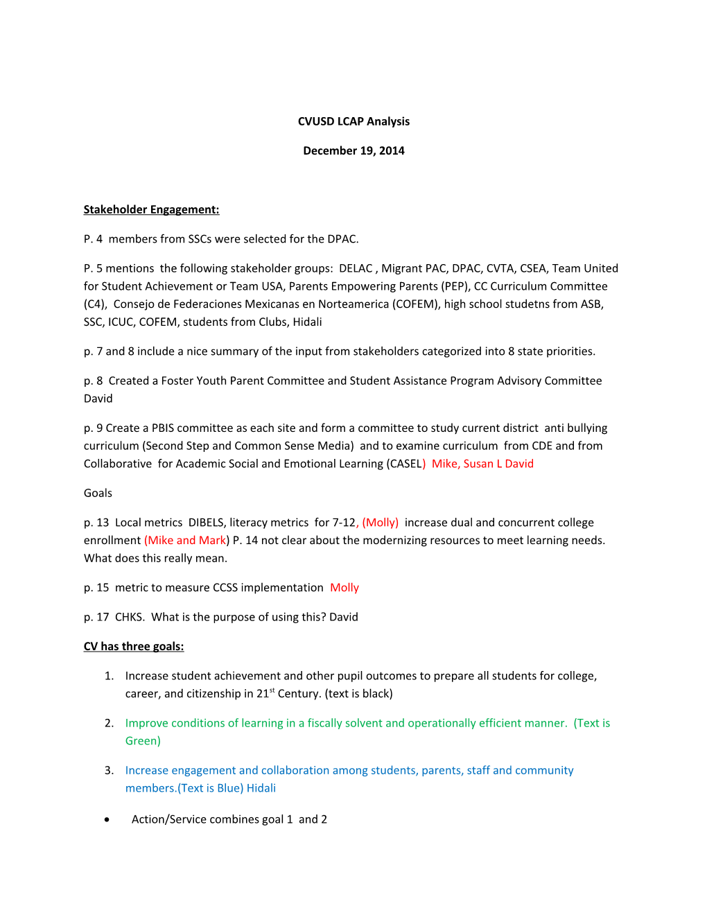 CVUSD LCAP Analysis