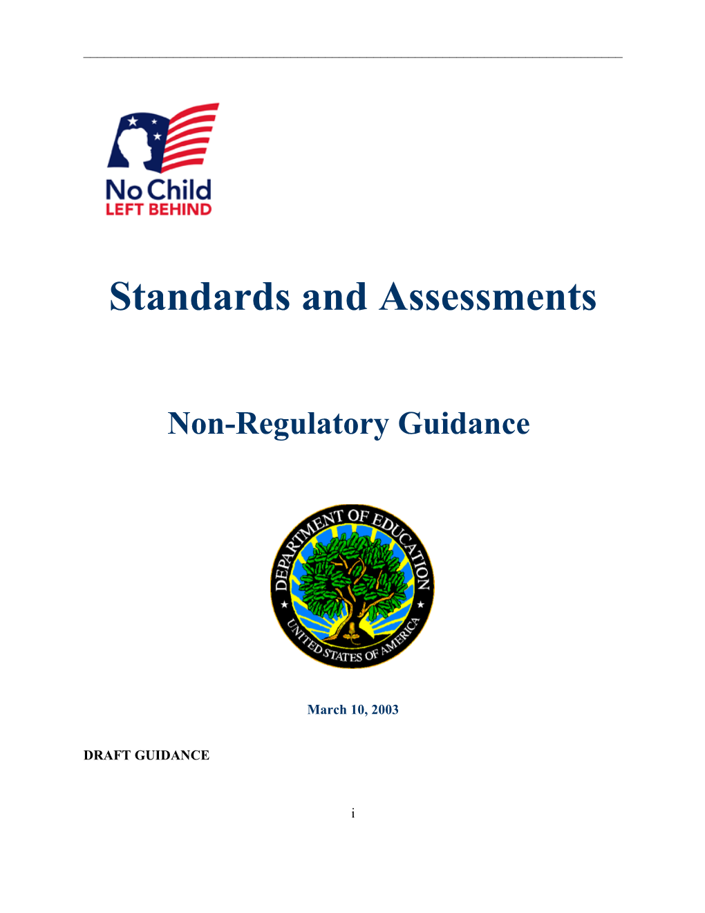 Standards and Assessments Non-Regulatory Guidance (MS WORD)