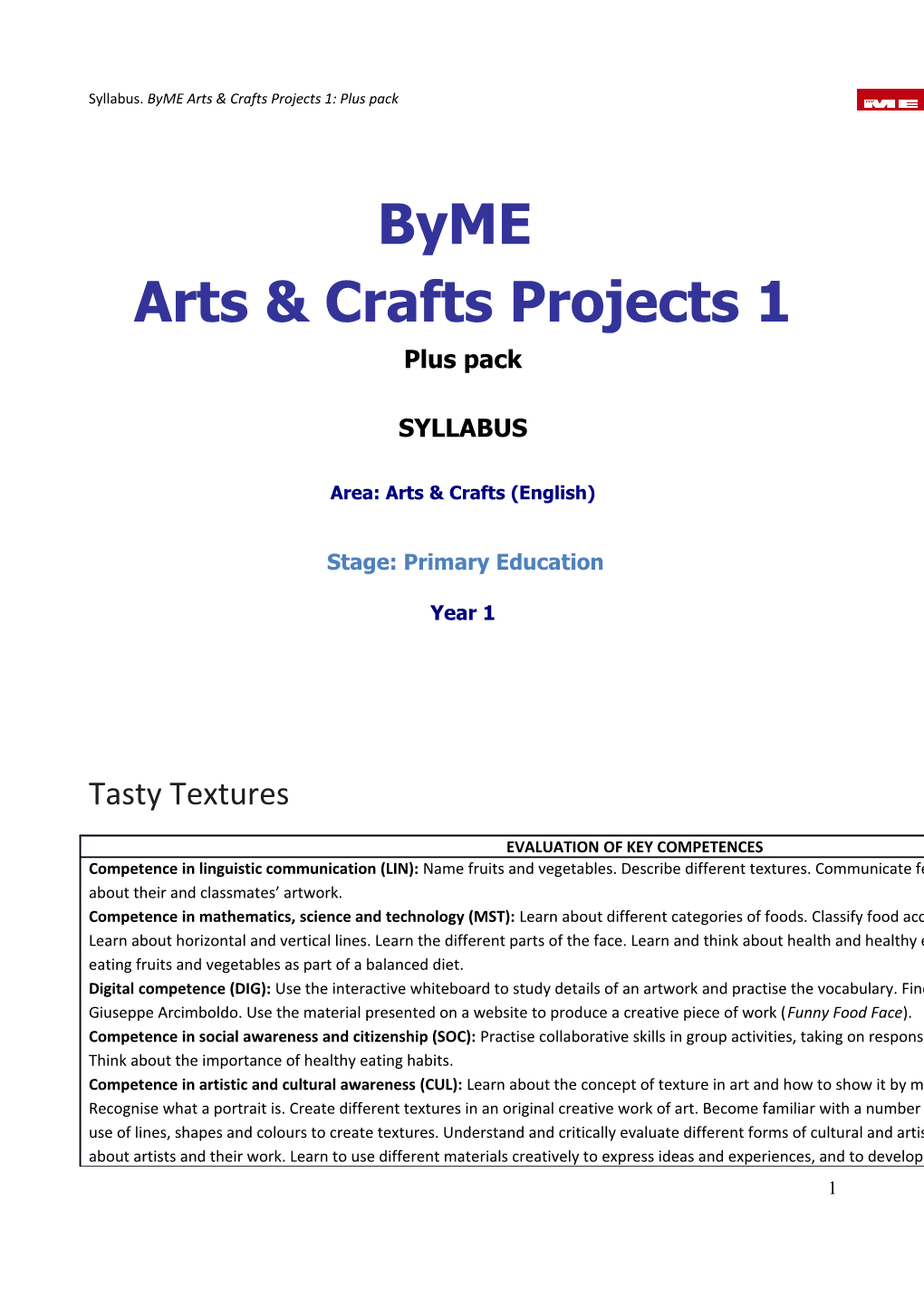 Area: Arts & Crafts (English)