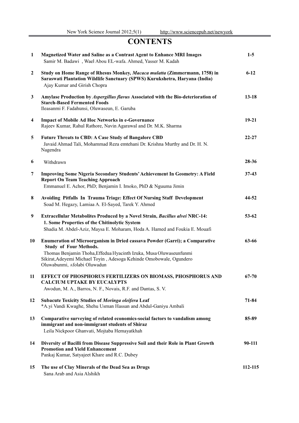New York Science Journal 2012;5(1)